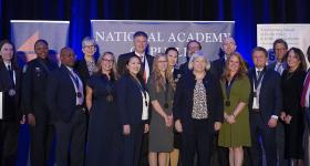 GW President Ellen Granberg with the 2023 Arthur S. Flemming Award winners. (Photo Courtesy National Academy of Public Administration)