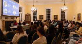 Members of the Women's Leadership Program filled Post Hall for a panel on Women in Government.